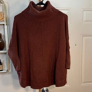 LOFT Rich Brown Cowl Neck Sweater